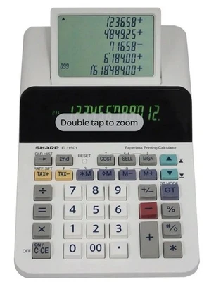Sharp EL-1501 Paperless Printing Calculator - Image 1 of 4