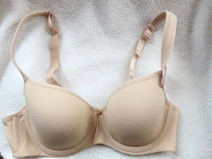 AUDEN Pearl Tan "The Icon" Nylon leicht gepolsterter Bügel BH Gr. 32 A Neu - Bild 1 von 5