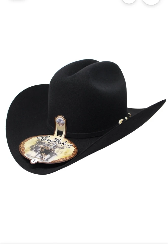 Sombrero de Vaquero Larry Mahan’s Negro 6X Talla 7 5/8 Ala 4 Estilo MF0665REAL40 Foto 1 de 1