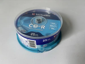 BNWT Verbatim 25 X CD-R Extra Protection 80 Mins 700 Mb - Afbeelding 1 van 4
