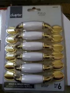 Chapter™ Brass & White Pulls 6 ct Pack 2000149 - Picture 1 of 2