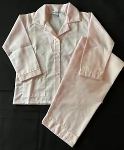 SWEET DREAMS gestreiftes gewebtes Pyjama-Set - rosa/weiß - neu ohne etikett Mädchen 4 - Bild 1 von 2