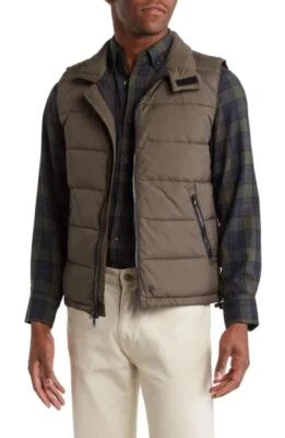 $340 - SLATE & STONE Quilted Down Fill Vest in Olive Size M - Image 1 of 3