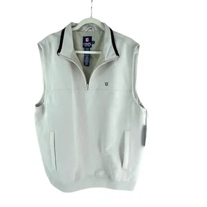 Chaps Golf Mens Lightweight Sleeveless Vest Size L Beige Rayon Blend 1/4 Zip - Picture 1 of 9