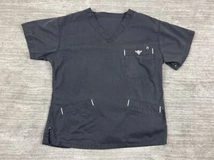 Med Couture Top Womens Small Gray Signature V-Neck Solid Scrub 8403 E-Z Flex - Picture 1 of 11