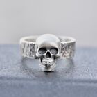 New Skull Ring Sterling Silver 925 Handmade Biker Masonic Freemasonry All Sizes