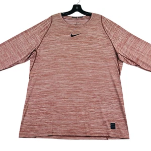 Nike Pro Shirt Uomo Tg 2XL Rosso Erica Dri-Fit Manica Lunga Fitted Atletica 922181 - Foto 1 di 11