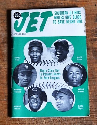 VTG Apr 16 1959 Jet Magazine Banks Mays Aaron Doby Minoso Howard HOF Black RARE - Image 1 of 4