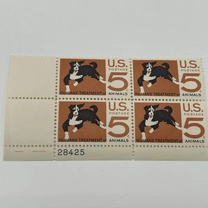 MNH US Postage 5¢ ‘Humane Treatment Of Animals’ 4 Stamp Plate Block #28425 - Picture 1 of 4