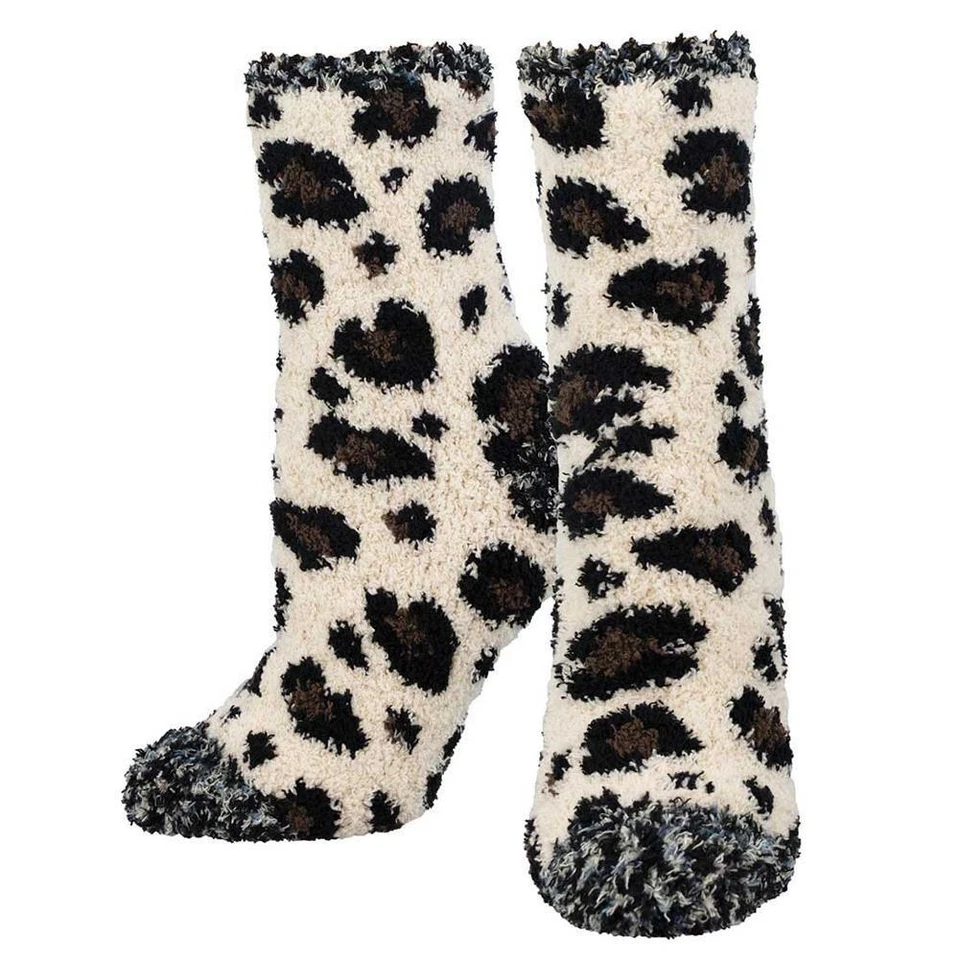 Meias femininas Socksmith quentes e aconchegantes equipe estampa de leopardo difuso animal calçado - Imagem 1 de 1
