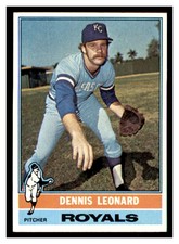 1976 Topps (EX) #334 DENNIS LEONARD Kansas City Royals ~B3GG