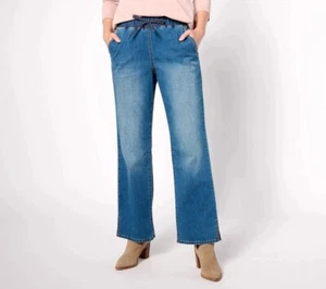 LOGO by Lori Goldstein Gr. SMALL Regular Pull-On Relaxed Jeans A628076 MED WASH - Bild 1 von 6