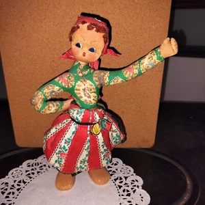 Vintage Handmade Maria Helena Cloth Peasant Doll Portugal Folkart 10 In. - Picture 1 of 11