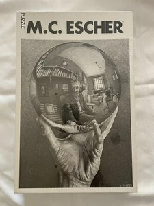 Hand With Globe Selegiochi Jigsaw Puzzle 1000 Piece by MC Escher Charcoal Sketch - Picture 1 of 14