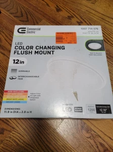 Commercial Electric 9 in. Color Changing LED White/Bronze Trim Flush Mount Light - Picture 1 of 1