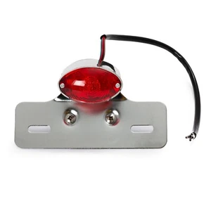 Fanale Porta Targa Metallo Posteriore Moto Omologato Luce Stop Targa Cromo - Picture 1 of 3
