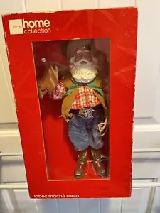 Vintage JC Penny Home Collection Fabric Mache Cowboy Santa Western Santa NIB - Picture 1 of 9