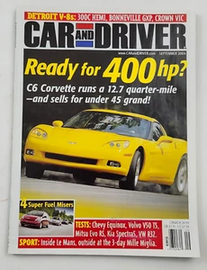 Car And Driver Magazine C6 Corvette Test 300C Hemi Chevy Equinox September 2004 - Imagen 1 de 7