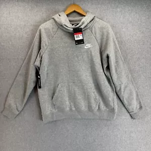 Nike Womens Size Large Gray Funnel Neck Club Fleece Sweatshirt Hoodie Hooded NWT - Picture 1 of 13