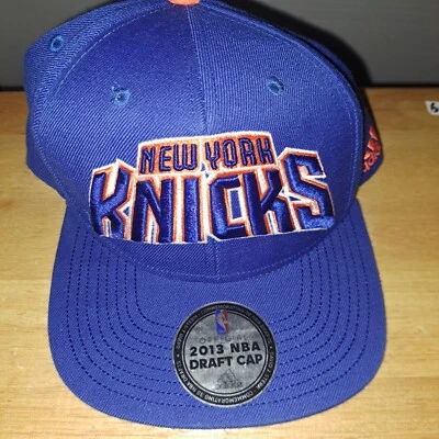 Adidas New York Knicks 2013 Draft Cap NBA Basketball Snapback Hat One Size Blue - Image 1 of 4