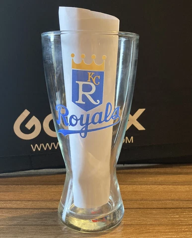 KC Kansas City Royals MLB Beer Glass 6 1/2" 14 oz Papel Cover