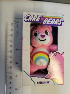 Care Bears CHEER BEAR Rosa Arco Iris Micro Mini Caja de Peluche Miniatura de 3 Pulgadas Nueva - Imagen 1 de 5