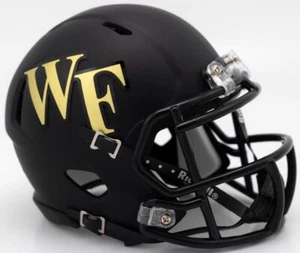 Wake Forest Demon Deacons Black Mini Speed Replica Helmet [NEW] NCAA Desk Office - Picture 1 of 1