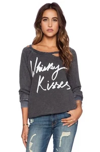 CHASER LA Whiskey Kisses Top Long Sleeve Sweatshirt Size XS  - Picture 1 of 3