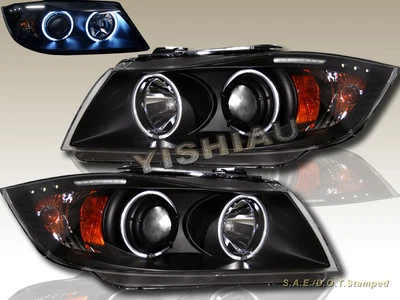 06-08 FAROS PROYECTOR LLANTA BMW SERIE 3 E90 E91 4 PUERTAS CCFL HALO NEGRO Foto 1 de 2