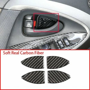 Real Carbon Fiber Interior Door Handle Bowl Cover Fit For Toy@ta RAV4 2006-2012 - Picture 1 of 7