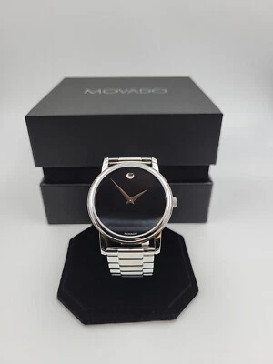 Movado Men’s Classic Museum Black Dial Stainless Steel Watch 2100014 ($895 MSRP) - Image 1 of 4