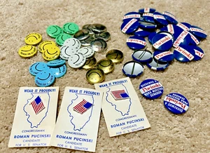 1970 ROMAN PUCINSKI for ILLINOIS UNITED STATES SENATOR - 58 Buttons - Picture 1 of 10