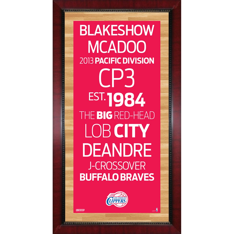 Foto de arte de pared con letrero de metro de Los Angeles Clippers enmarcado 16"x32" - Steiner Sports Foto 1 de 1