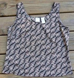 EMMA JAMES Top Liz Claiborne Co. NWOT Brns Blk Rust Shell Work or Dressy - Picture 1 of 4