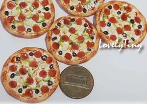 Casa de muñecas Barbi comida en miniatura pequeña pizza suprema mini pastel de lujo entero 👻🧲 1 pieza - Imagen 1 de 12