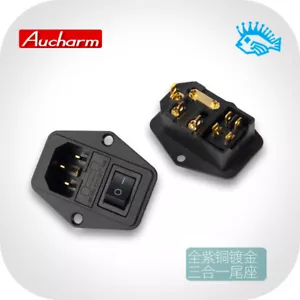 Toma de corriente de CA tres en uno Aucharm culata con interruptor soporte de fusible fiebre - Imagen 1 de 5