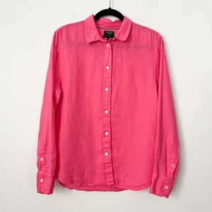 J.Crew Baird McNutt irisches Leinenhemd mit Knopfleiste Damen 10 schmal hellrosa - Bild 1 von 11