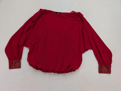 Blusa para mujer IZ Byer talla L roja transparente forro cami clásica Foto 1 de 4