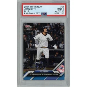Juan Soto NY Yankees Autographed Signed 2024 Topps Now #51 Blue #41/49 (PSA 9/10 - Picture 1 of 2