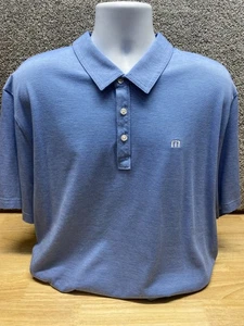 Travis Mathew Golf Polo Sport Shirt Herren XXXL blau Nadelstreifen Pima Mischung - Bild 1 von 13
