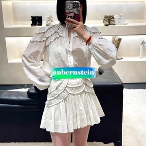 Camisa Isabel Marant Gancho Encaje Diseño en Capas Manga Larga + Falda con Volantes en Forma de A - Imagen 1 de 24
