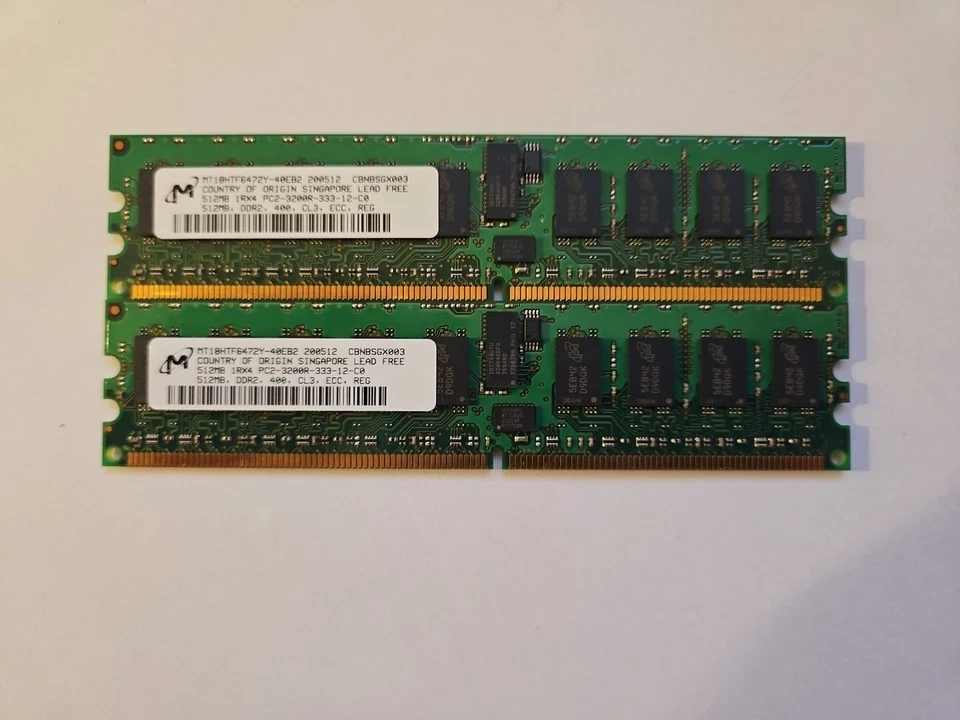Micron 512mb DDR2 PC2-3200R Desktop RAM - Image 1 of 1