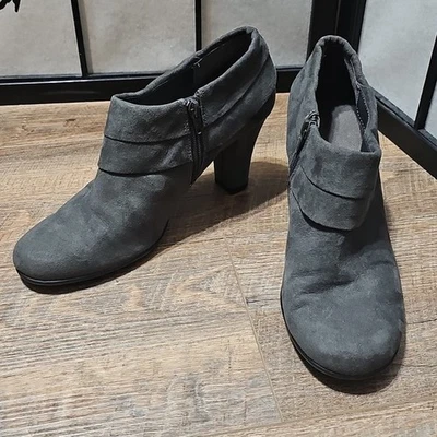 Botas AEROSOLES salto tornozelo carvão com zíper 9,5 - Imagem 1 de 4