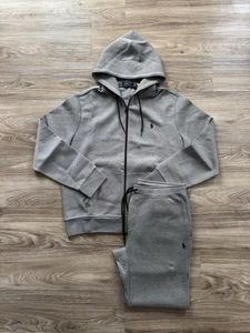 Bnwts Polo Ralph Lauren Men Double Knit Jogger Set Sz. M $283 Dark Heather Grey - Picture 1 of 9