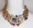 Sobral Fragments Radesh Multi Color & Gold Metalique Beads Artist Made Necklace