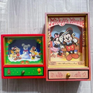 RARE Vintage Disney Walt Disney Productions Music Box Mickey Minnie - Picture 1 of 2