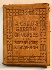 Little Leather Library A CHILD'S GARDEN OF VERSES by STEVENSON Real Leather - Foto 1 di 12