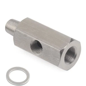 Oil Pressure Sensor Tee 1/8'' BSPT to Adapter Fitting Turbo Supply Feed Line - Picture 1 of 6