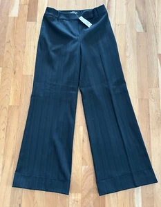 Ann Taylor Black Pink Purple Pinstripe Wide Leg Pants Trouser Petite NWT Size 2P - Picture 1 of 11