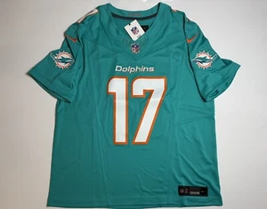 Grande maglia Jaylen Waddle #17 Vapor FUSE Aqua Miami Dolphins nuova con etichetta autentica - Foto 1 di 9